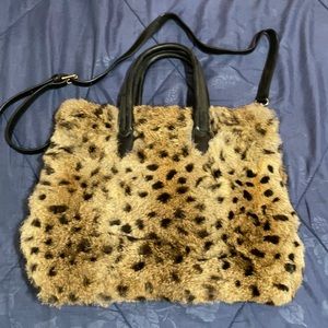 Faux Fur Purse Leopard Print